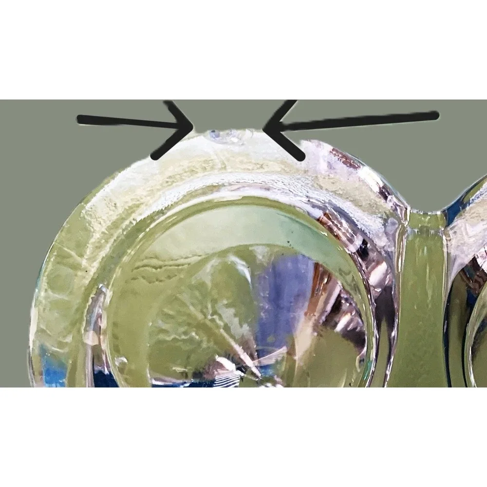 Swedish Design 3pc Console Set Crystal Glass Icicle 3, 6 cup Candle Holders READ
